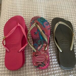 Havaianas Three Pair Pink,Silver, Pink